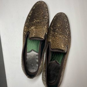 Beautiful gradient crystal loafer shoes for men like new just wore few times